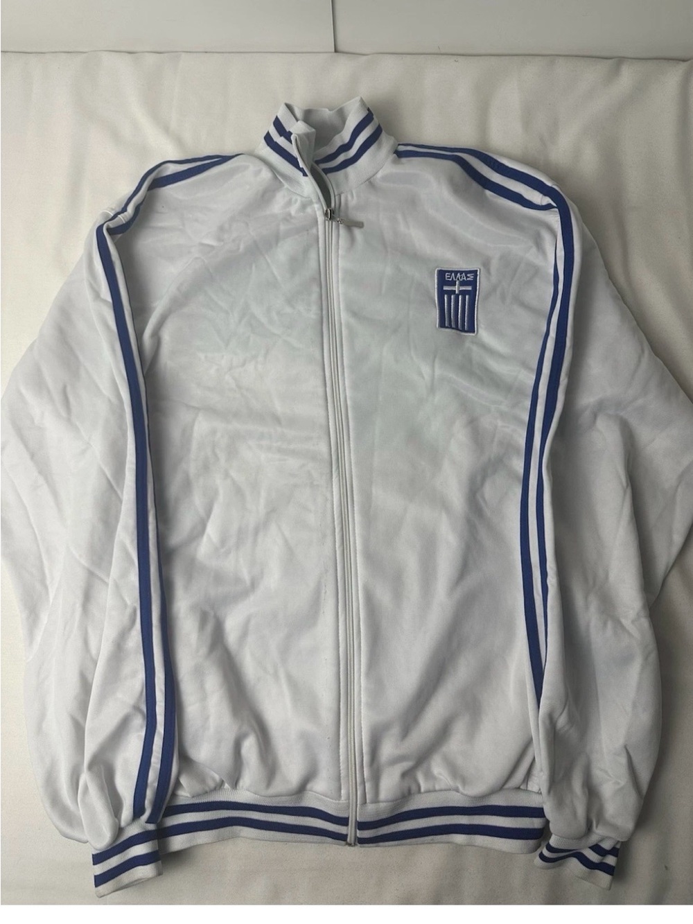 Greece Blue and White Fleece (Adult) Sweater XL